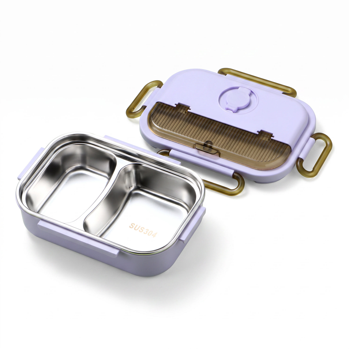 Lunch Box Isotherme Inox avec Couverts - packshot blanc