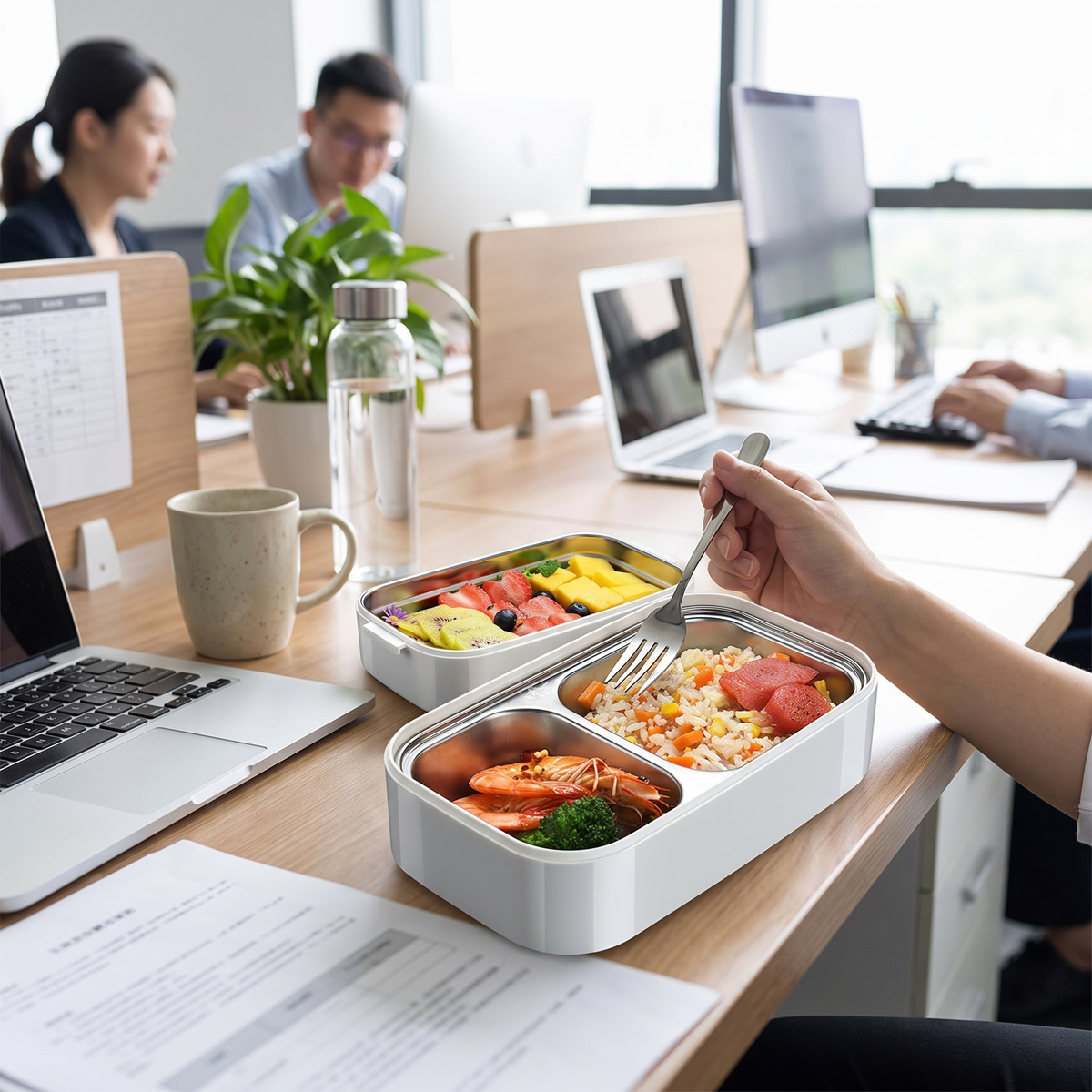 Lunch Box Isotherme Double Compartiment Inox - lifestyle