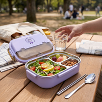 Lunch Box Isotherme Inox avec Couverts - lifestyle